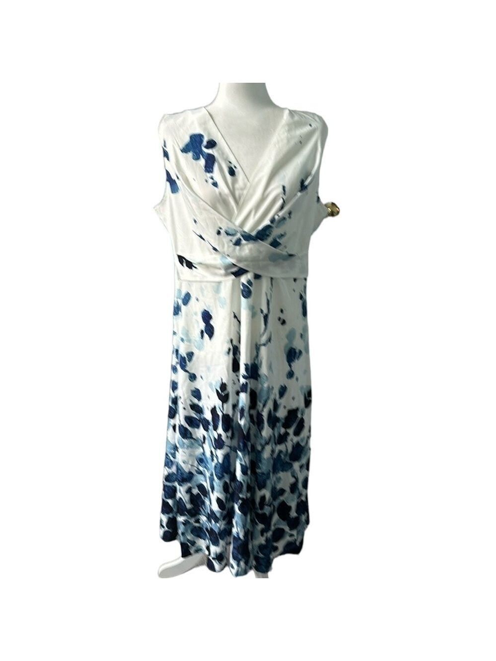 Blue Floral Print Maxi Dress Tank Size XL NWT